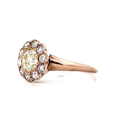 .71 Vintage Victorian Diamond Cluster Engagement Ring 9k