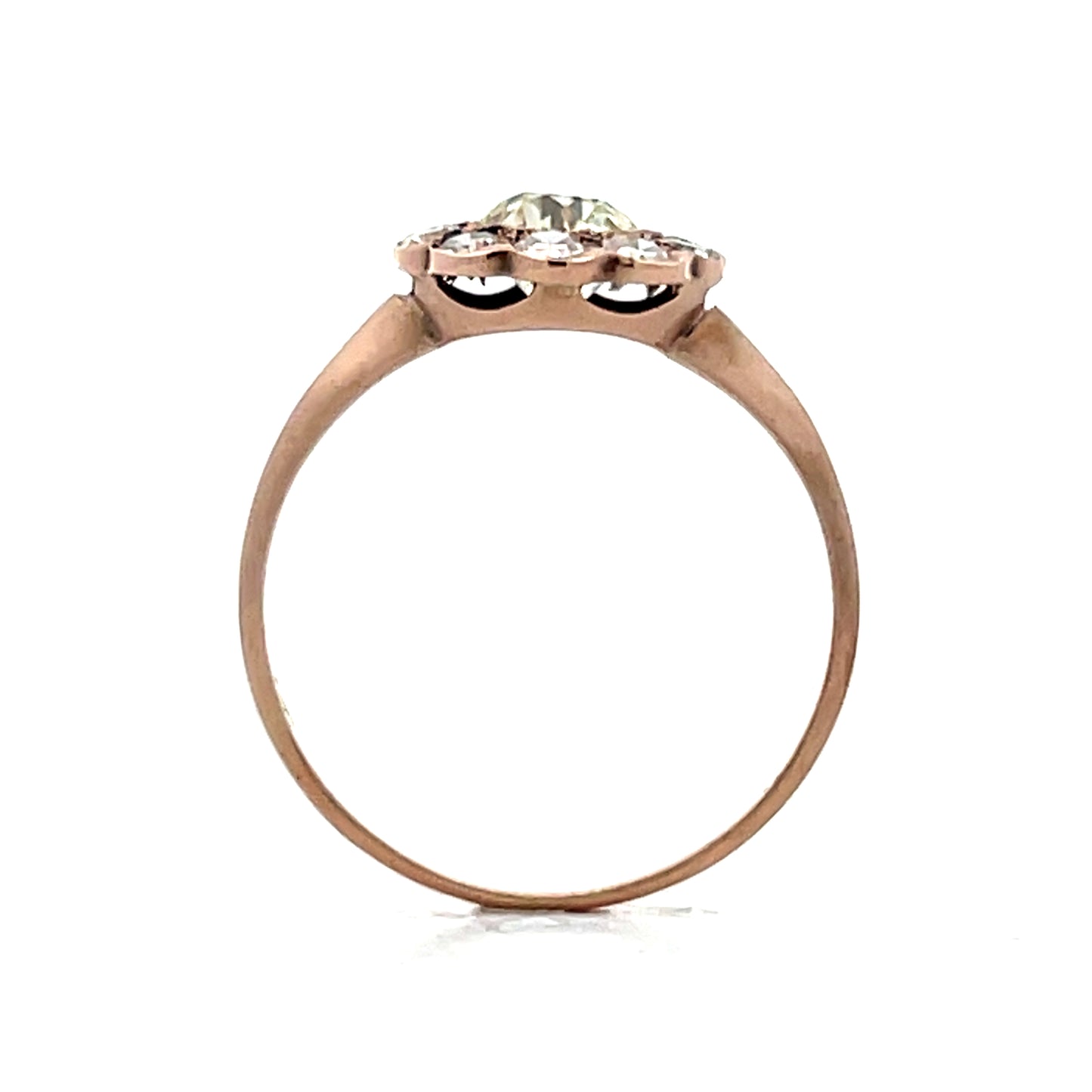 .71 Vintage Victorian Diamond Cluster Engagement Ring 9k