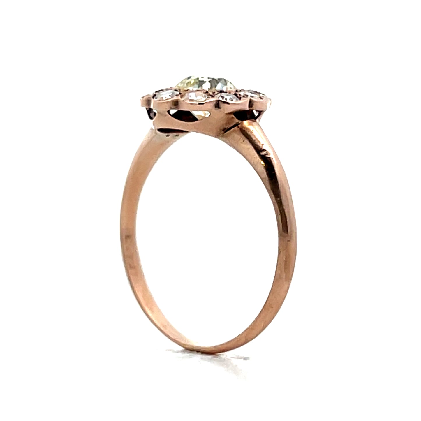 .71 Vintage Victorian Diamond Cluster Engagement Ring 9k