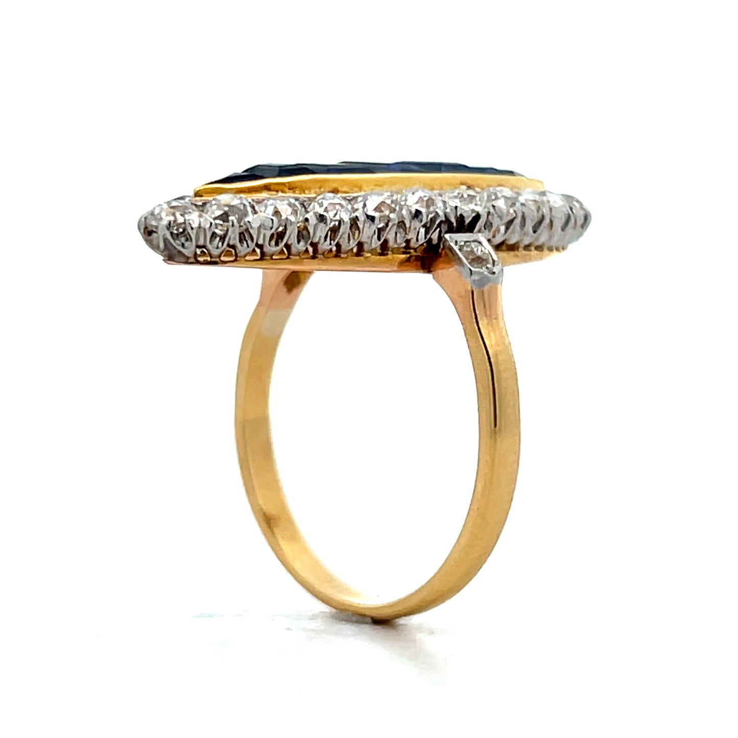 2.40 Victorian Navette Cocktail Ring in 14k Yellow Gold