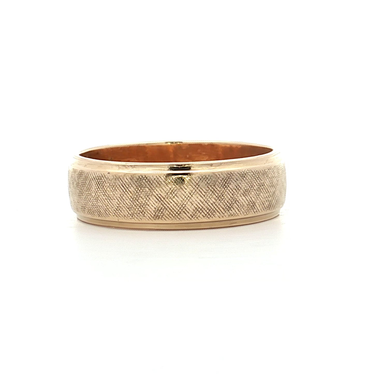 Mens 6mm Florentine Step Edge Wedding Band 14k