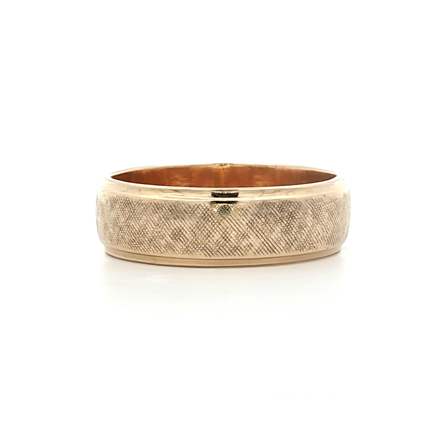 Mens 6mm Florentine Step Edge Wedding Band 14k