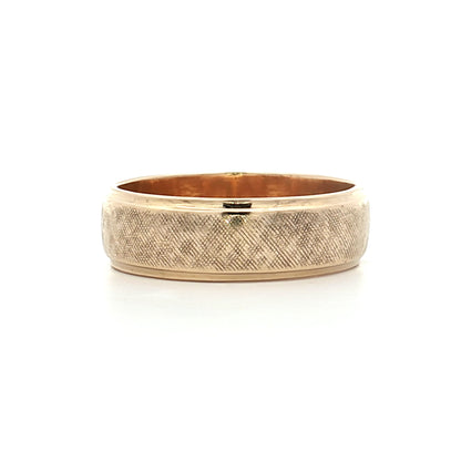 Mens 6mm Florentine Step Edge Wedding Band 14k