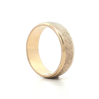 Mens 6mm Florentine Step Edge Wedding Band 14k