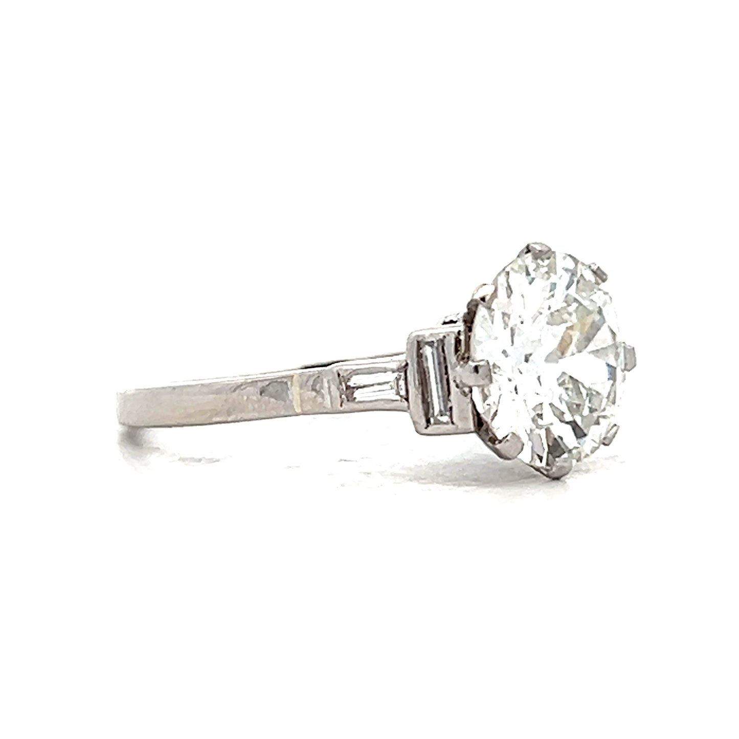 2.24 Vintage Old European Diamond Engagement Ring Platinum