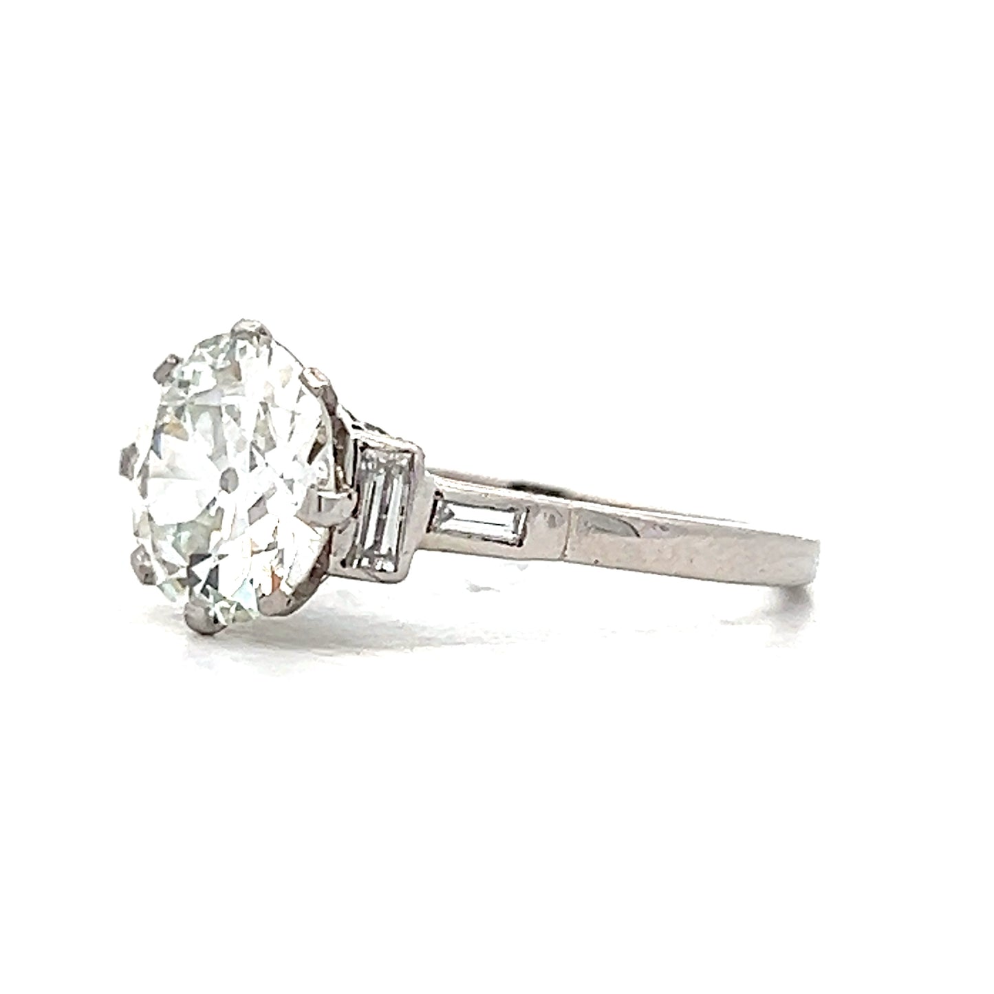 2.24 Vintage Old European Diamond Engagement Ring Platinum