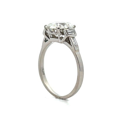 2.24 Vintage Old European Diamond Engagement Ring Platinum