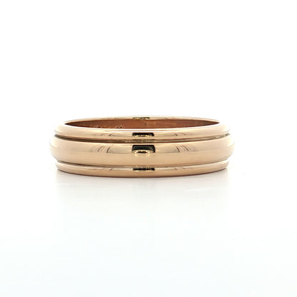Mens Vintage Retro Ridged Wedding Band 14k