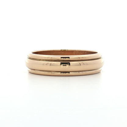 Mens Vintage Retro Ridged Wedding Band 14k