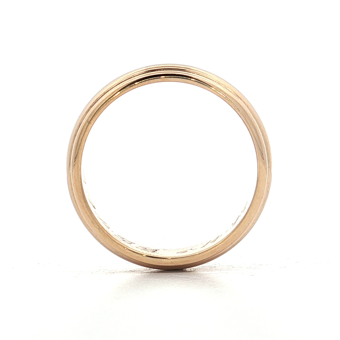 Mens Vintage Retro Ridged Wedding Band 14k