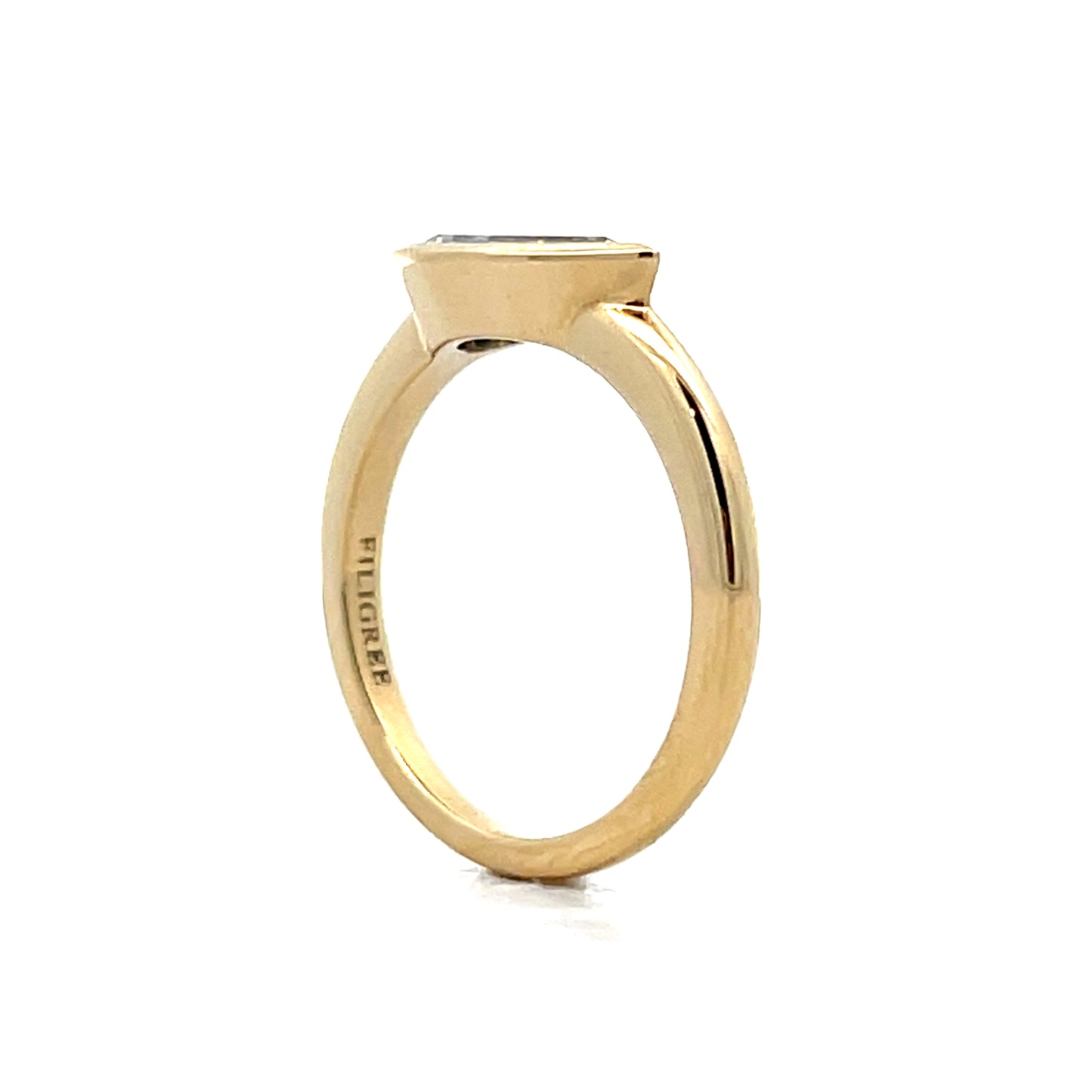 1.04 Step Pear Cut Diamond Engagement Ring 14k