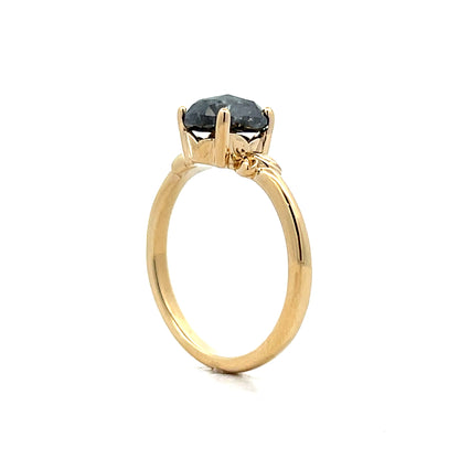 1.58 Cushion Salt & Pepper Diamond Engagement Ring