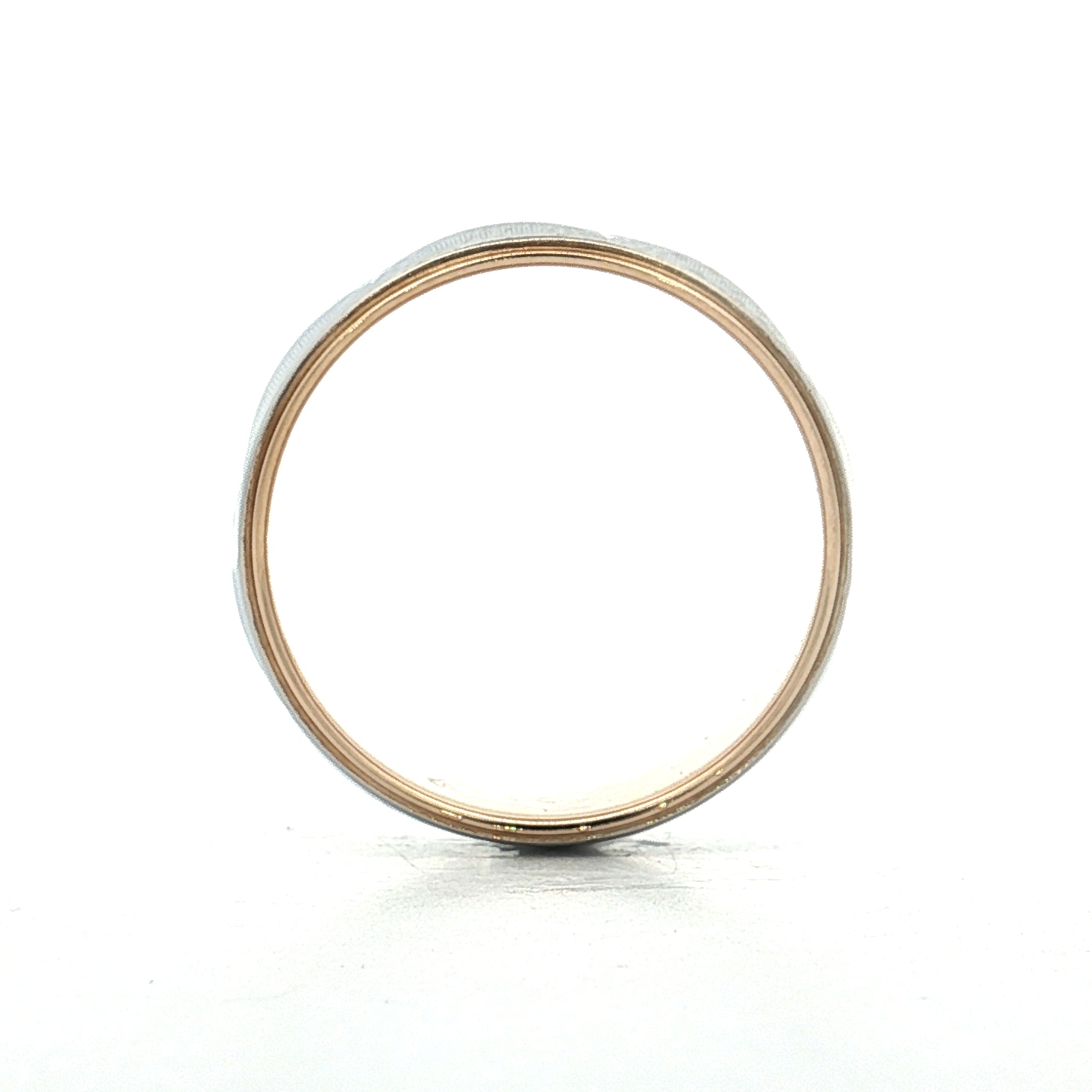 Mens Vintage Retro Star Two-Tone Wedding Band 14k – Filigree Jewelers