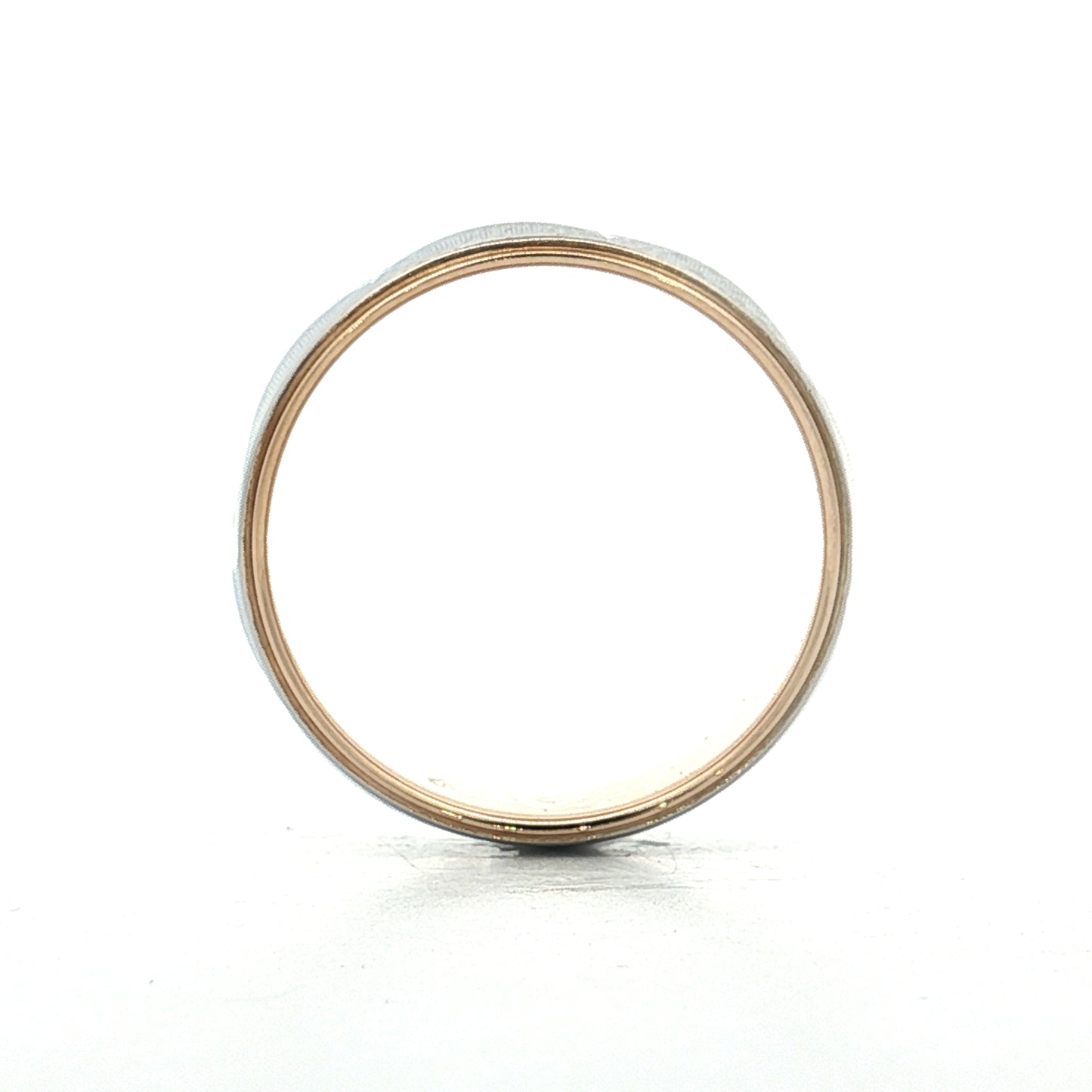 Mens Vintage Retro Star Two-Tone Wedding Band 14k