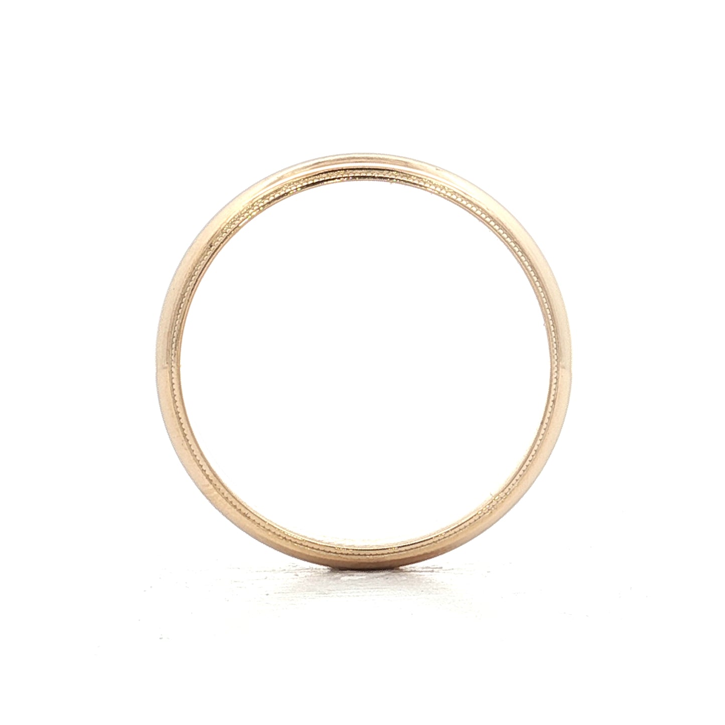 4mm Stepped Edge Milgrain Wedding Band 14k Yellow Gold