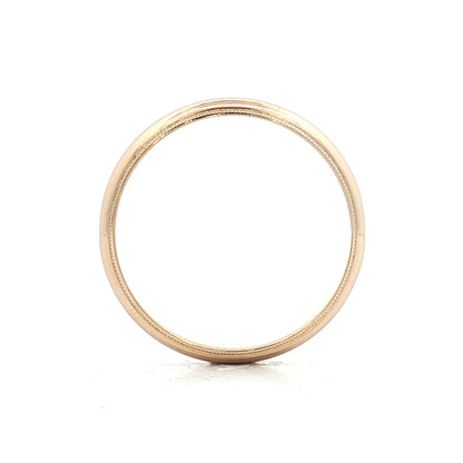 4mm Stepped Edge Milgrain Wedding Band 14k Yellow Gold