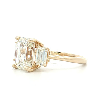 3.02 Ashoka Cut Diamond Engagement Ring 14k Yellow Gold