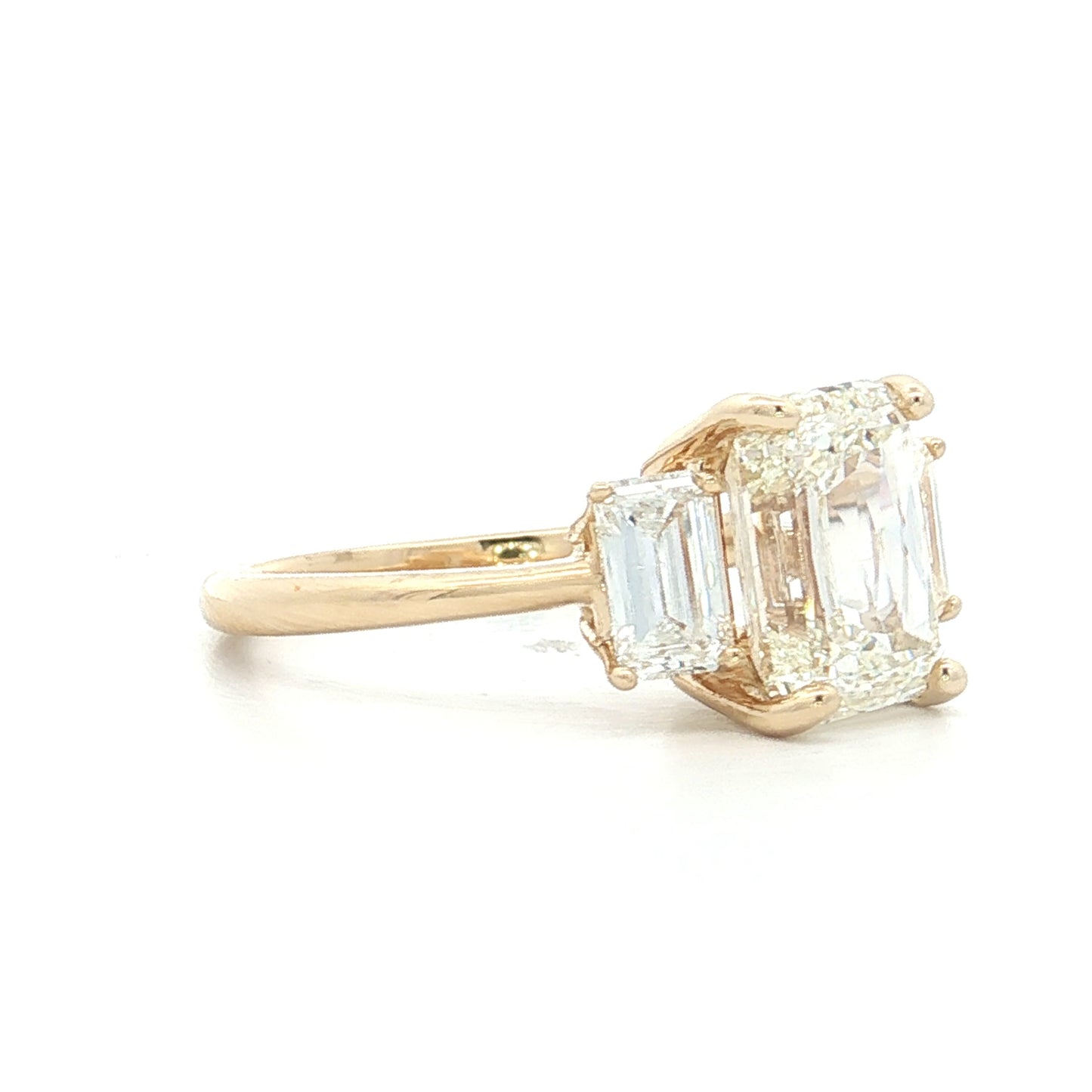 3.02 Ashoka Cut Diamond Engagement Ring 14k Yellow Gold