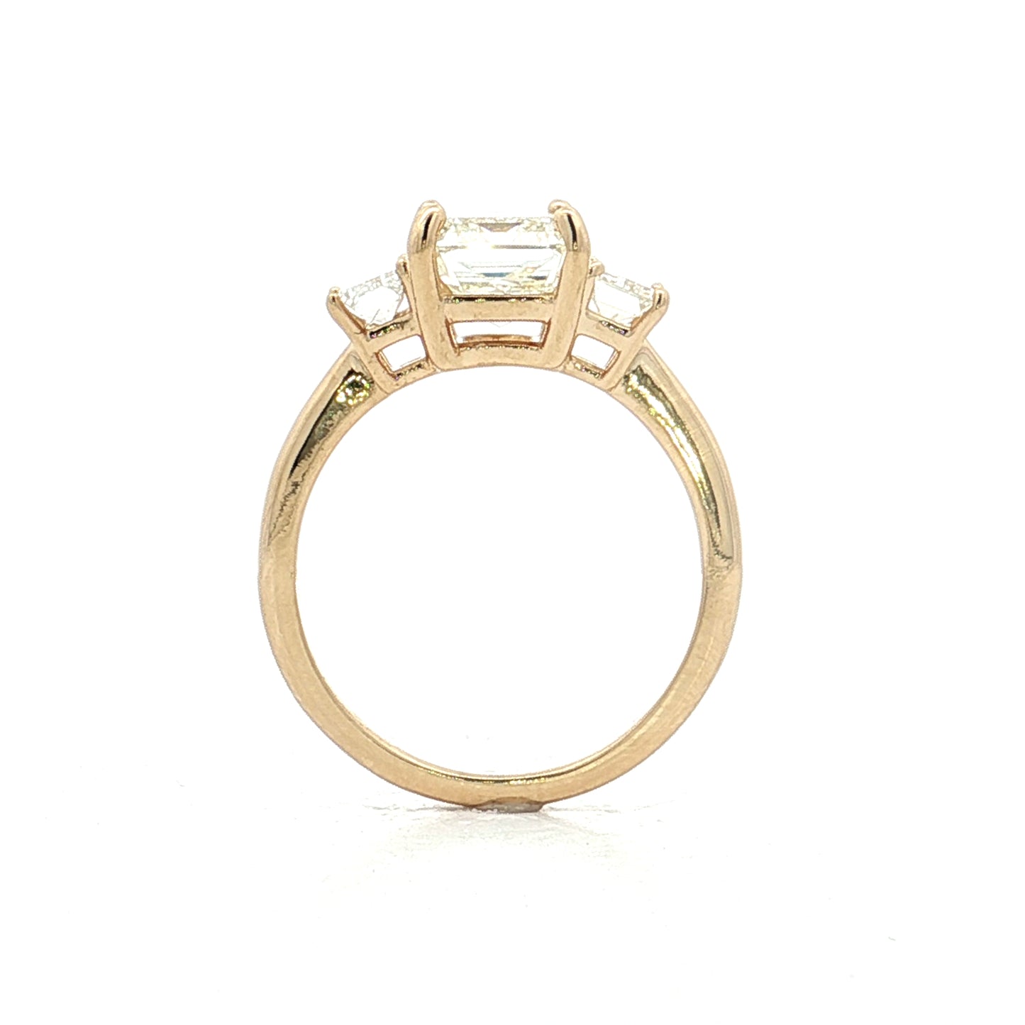 3.02 Ashoka Cut Diamond Engagement Ring 14k Yellow Gold