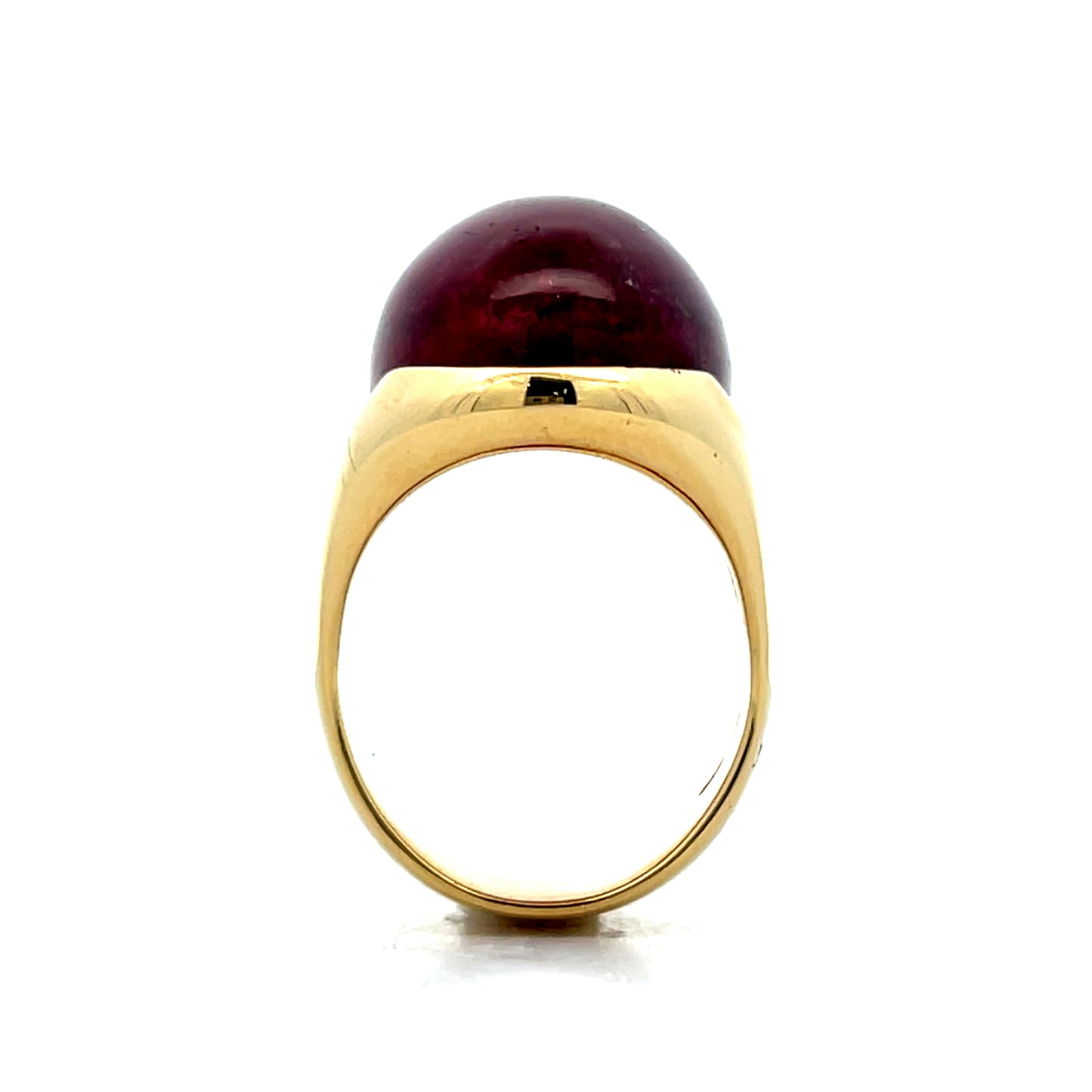 26.70 Cabochon Rubellite Tourmaline 18k Yellow Gold