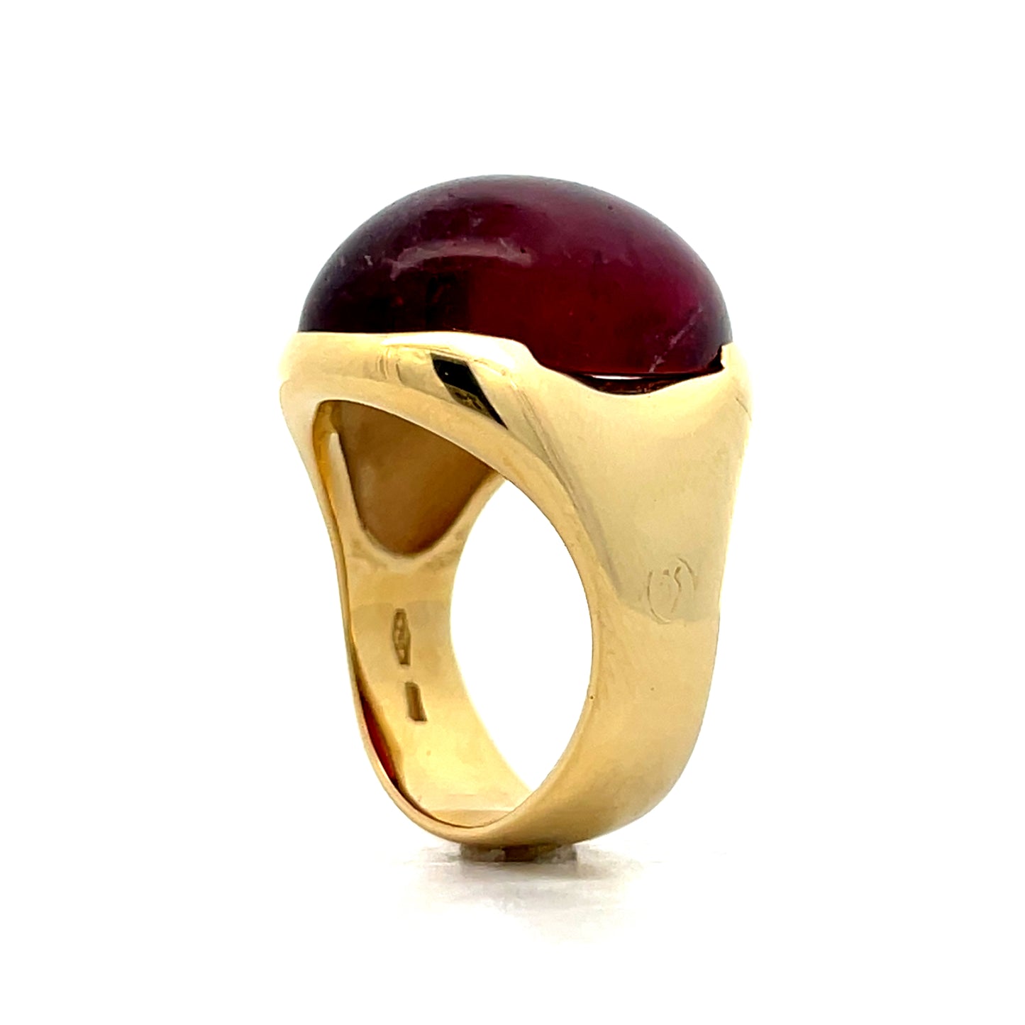 26.70 Cabochon Rubellite Tourmaline 18k Yellow Gold