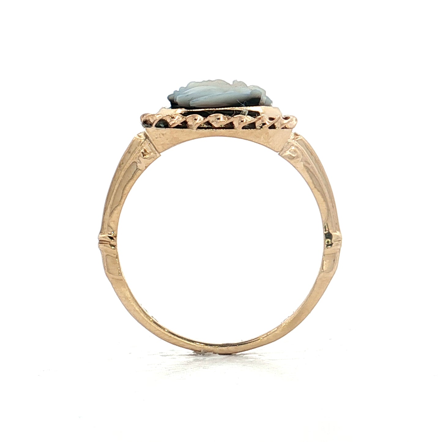 Vintage Mid-Century Sardonyx Cameo Cocktail Ring 14k