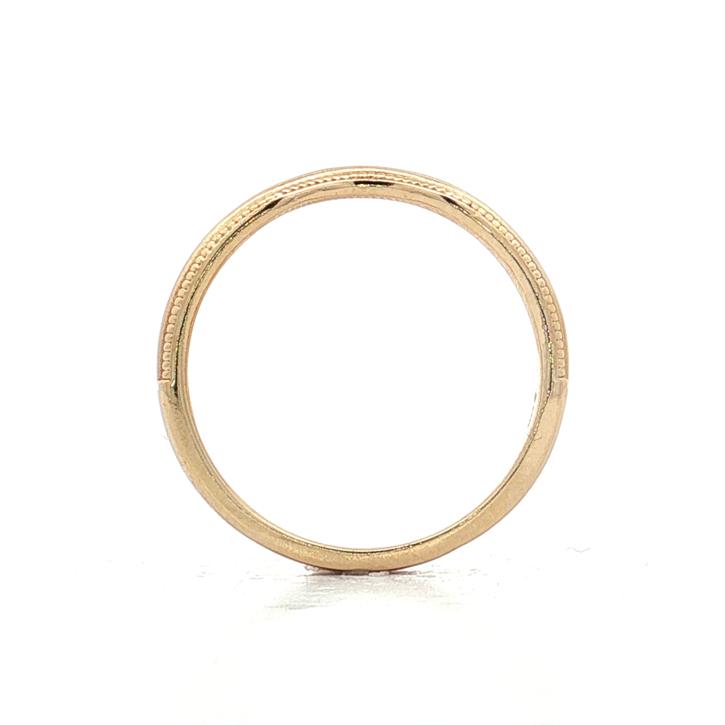 Contour Milgrain Wedding Band in 14k Yellow Gold