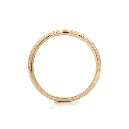 Contour Milgrain Wedding Band in 14k Yellow Gold