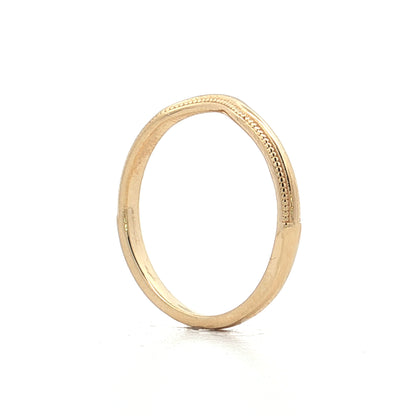 Contour Milgrain Wedding Band in 14k Yellow Gold