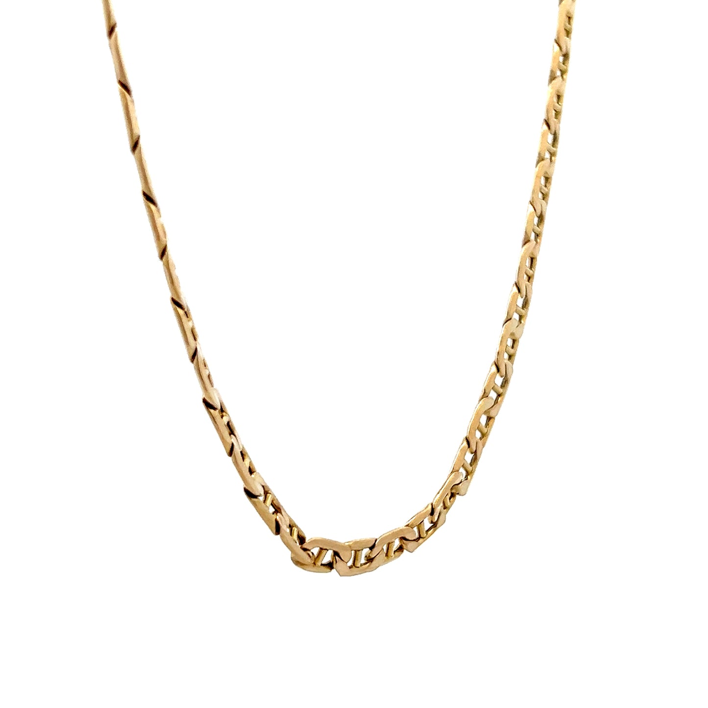 22 Inch Anchor Link Chain Necklace in 14k Yellow Gold