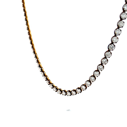 22.56 Round Diamond Tennis Necklace in 18k