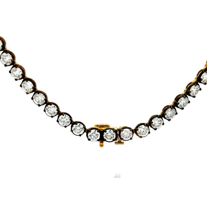 22.56 Round Diamond Tennis Necklace in 18k
