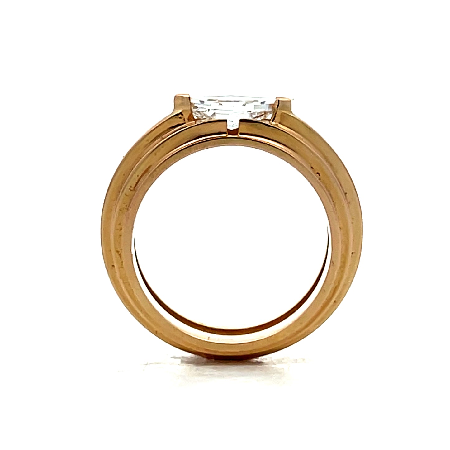 .55 Lozenge East-West Diamond Engagement Ring 14k