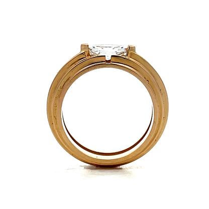 .55 Lozenge East-West Diamond Engagement Ring 14k
