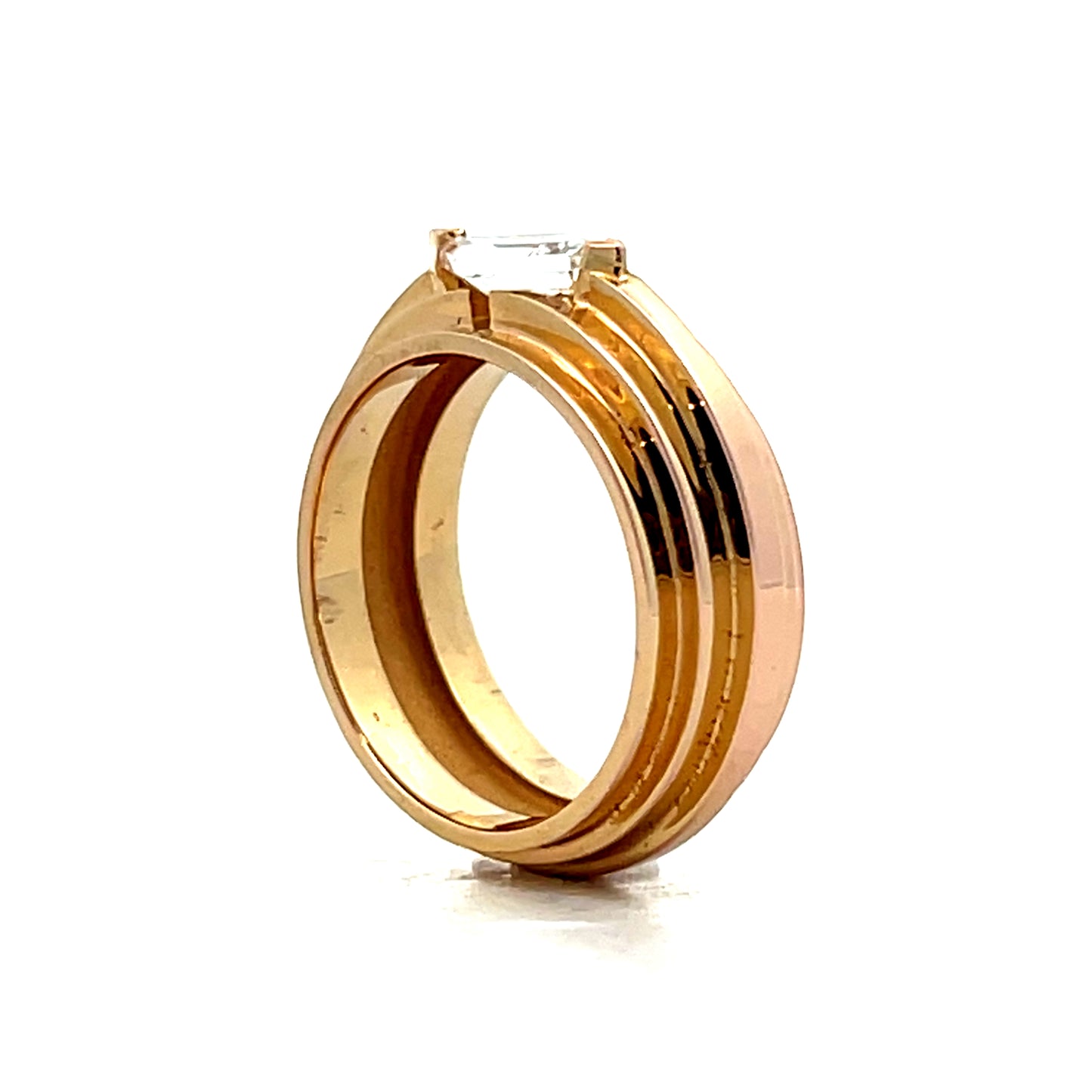 .55 Lozenge East-West Diamond Engagement Ring 14k