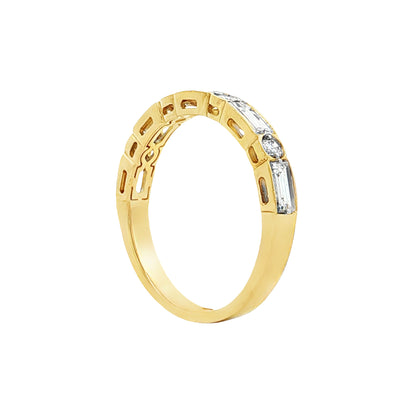 .94 Baguette & Round Diamond Wedding Band 14k
