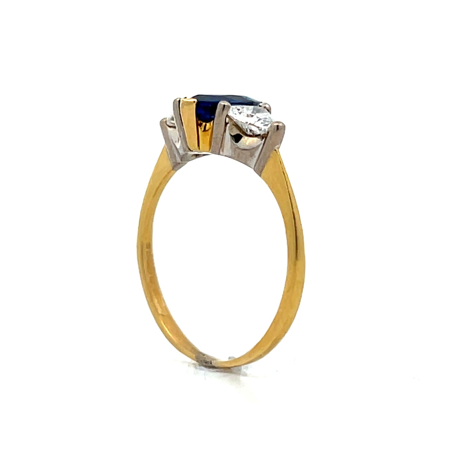 1 Carat Marquise Sapphire & Diamond Engagement Ring 18k