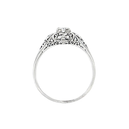 .31 Vintage Deco Diamond Filigree Engagement Ring 18k