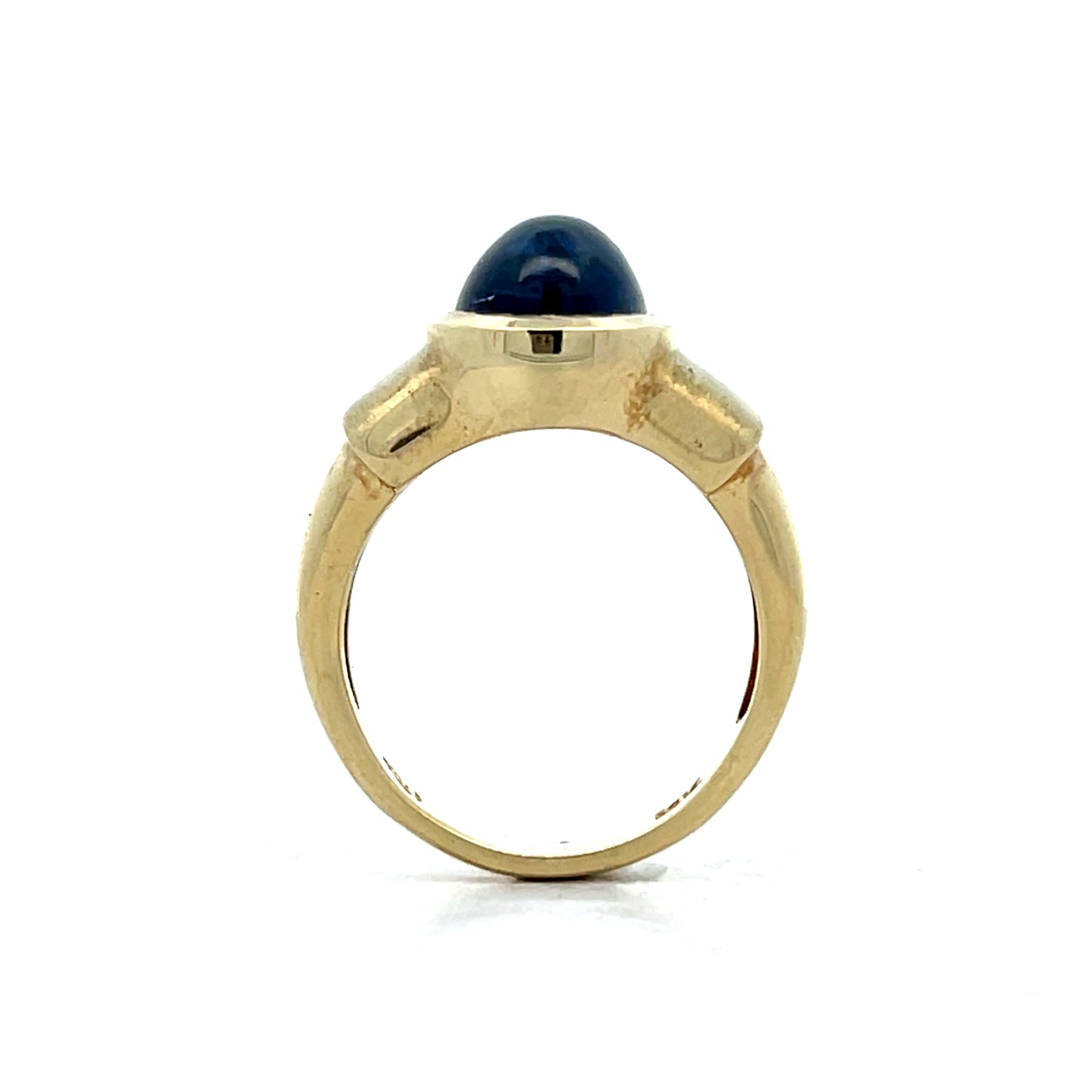 4.25 Oval Cabochon Star Sapphire Ring in 14k Yellow Gold
