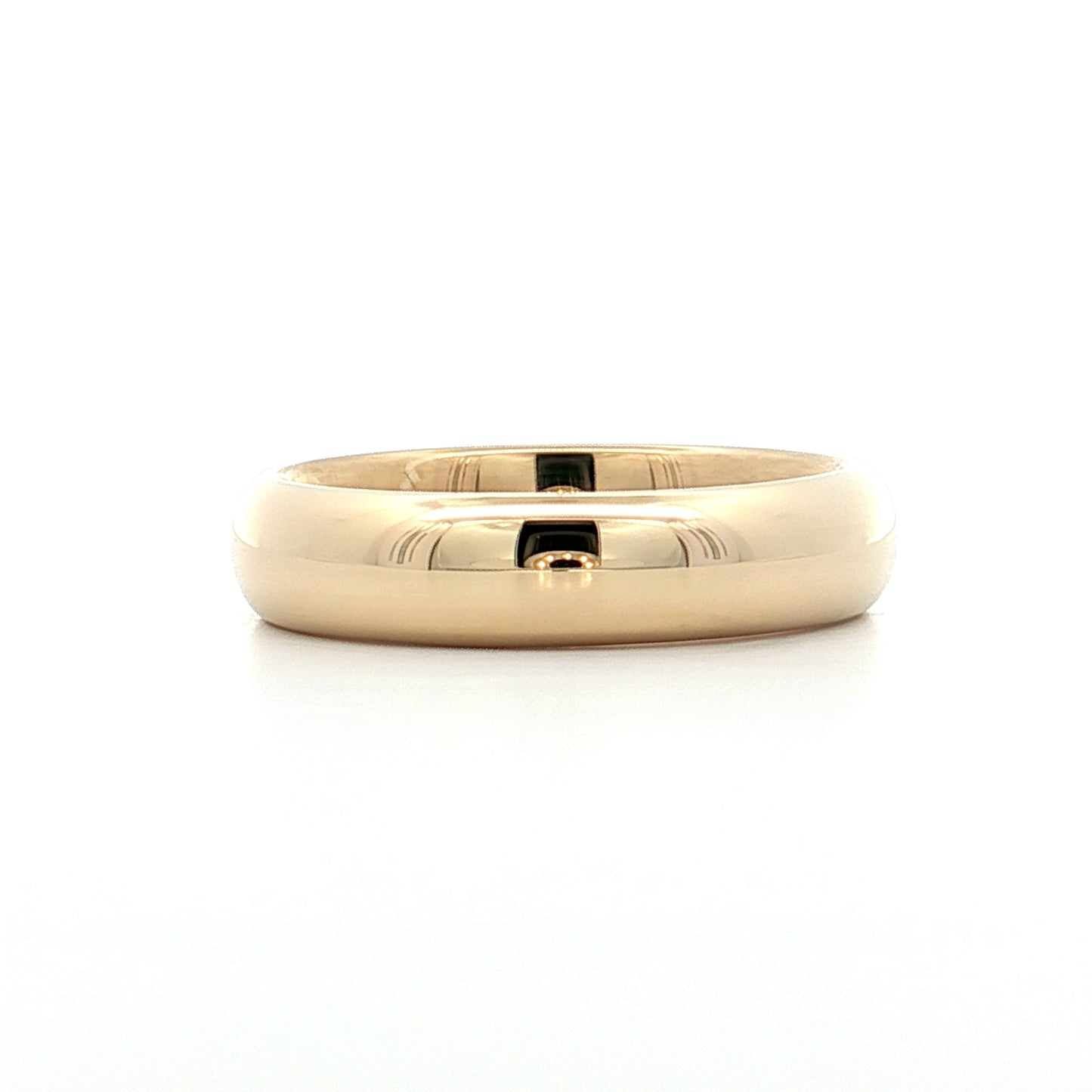 Mens 5mm Half Round Wedding Band 14k Yellow Gold