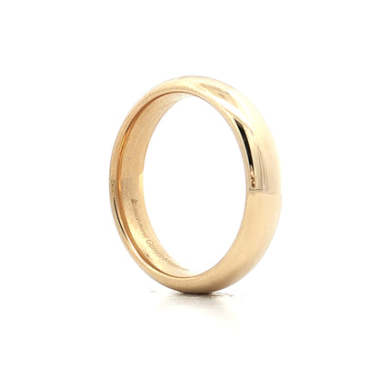 Mens 5mm Half Round Wedding Band 14k Yellow Gold