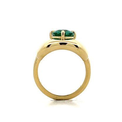 1.70 Cushion Cut Emerald Cocktail Ring in 18k