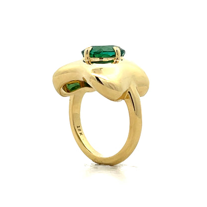 1.70 Cushion Cut Emerald Cocktail Ring in 18k