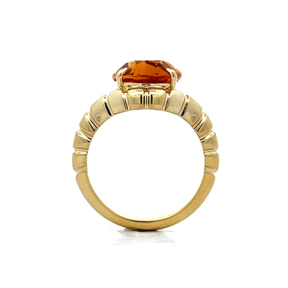 5 Carat Pear Cut Citrine Cocktail Ring in 18k