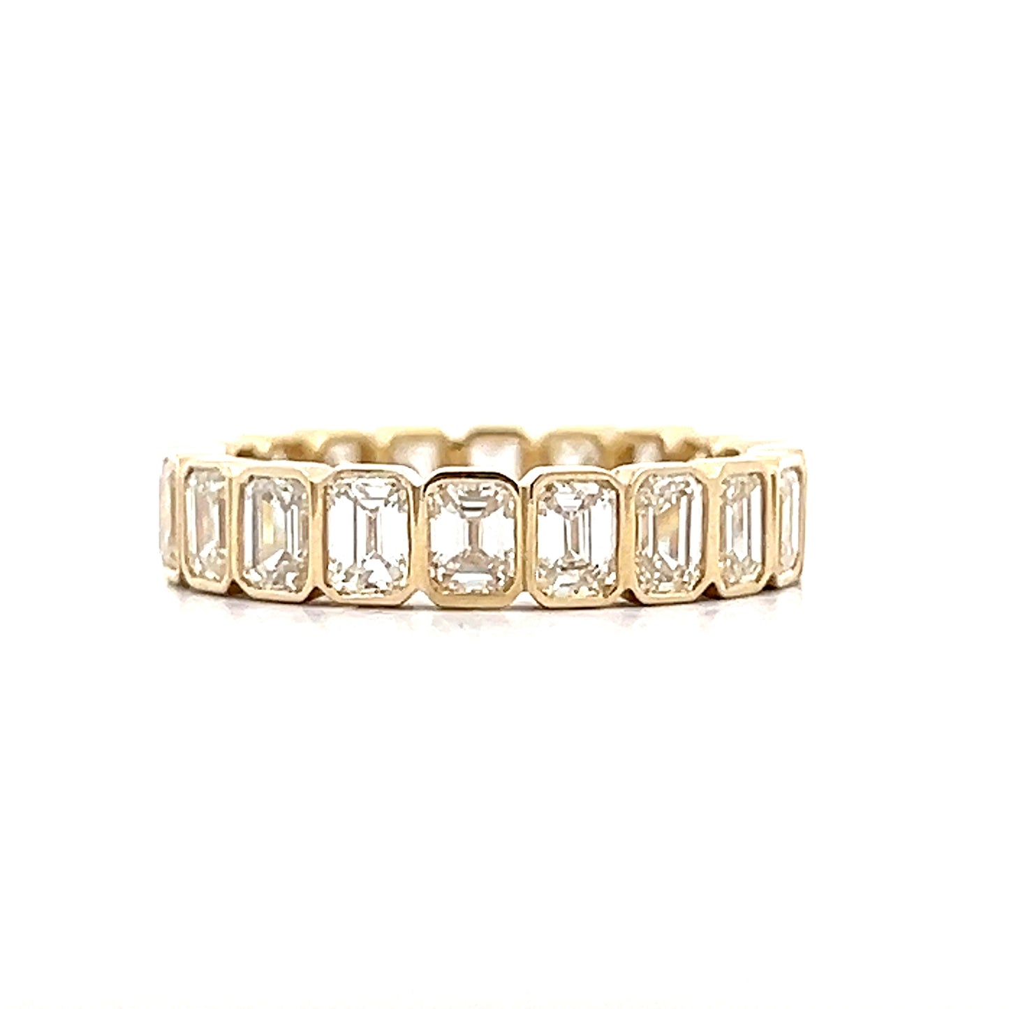 3.75 Bezel Emerald Cut Diamond Eternity Band 14k
