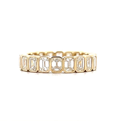 3.75 Bezel Emerald Cut Diamond Eternity Band 14k