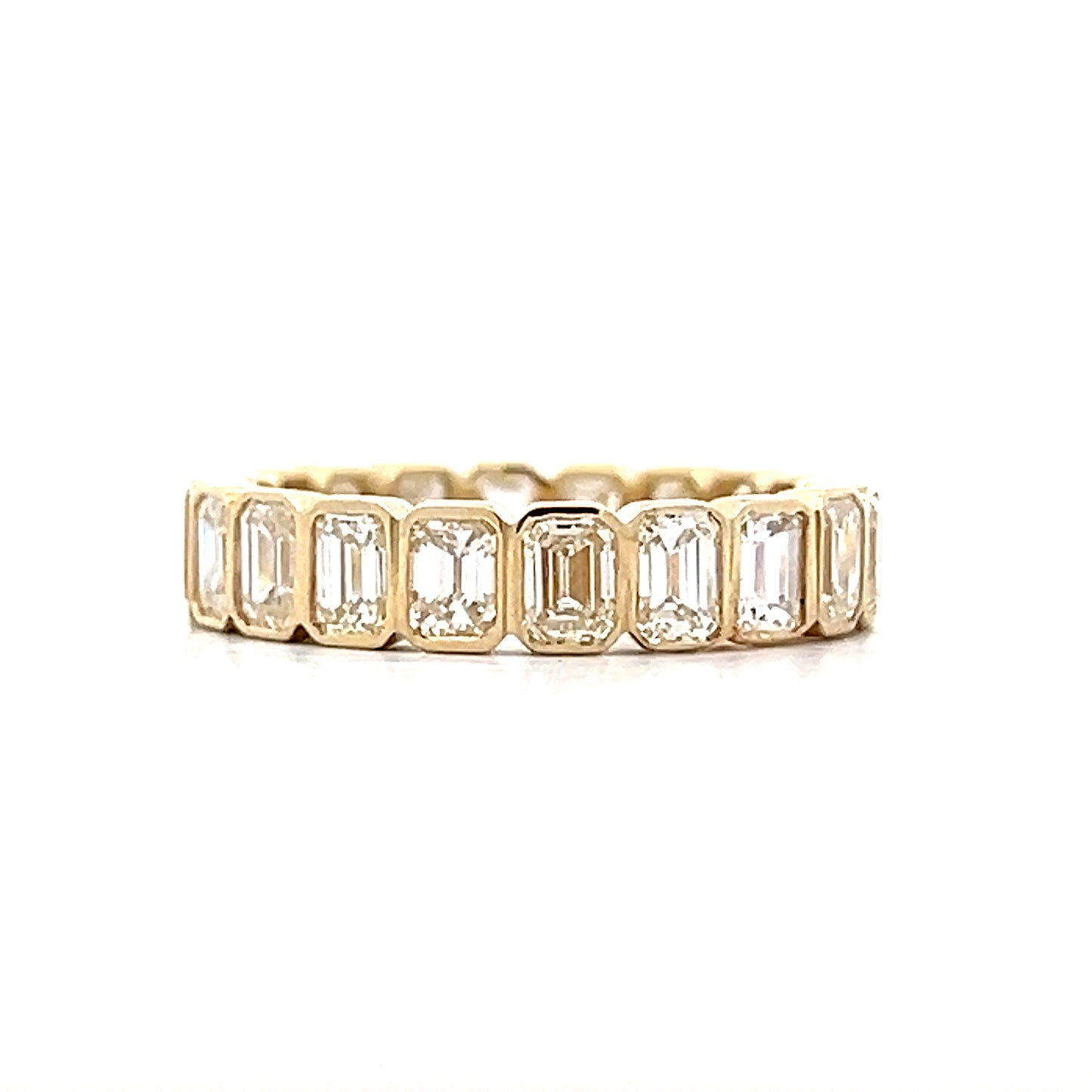 3.75 Bezel Emerald Cut Diamond Eternity Band 14k