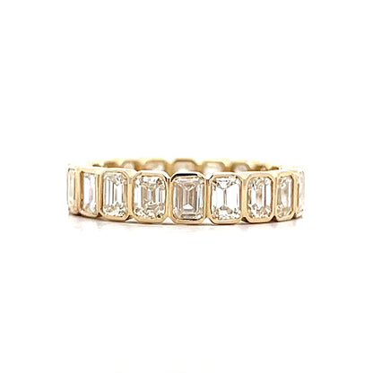3.75 Bezel Emerald Cut Diamond Eternity Band 14k