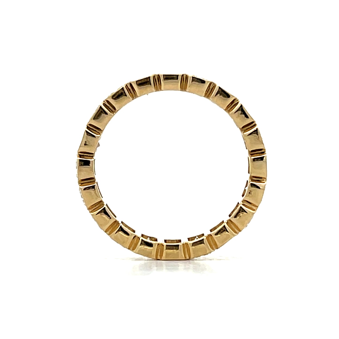 3.75 Bezel Emerald Cut Diamond Eternity Band 14k