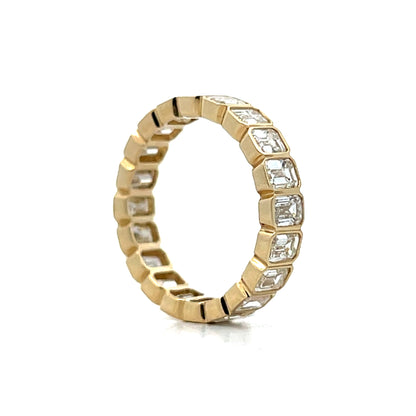 3.75 Bezel Emerald Cut Diamond Eternity Band 14k